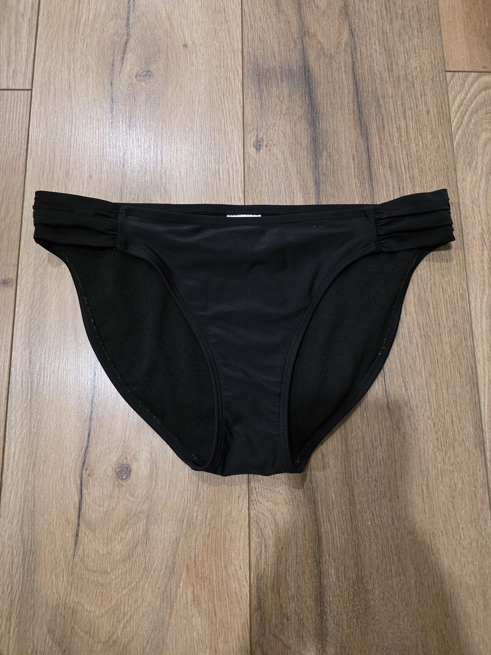 Xhilaration Black Bikini Bottom with Ruched Side Trim
